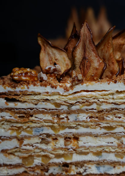Pear, Gorgonzola & Walnut Cake | Recipe PDF & Video Tutorial
