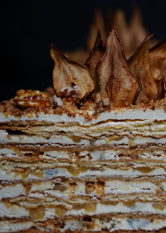 Pear, Gorgonzola & Walnut Cake | Recipe PDF & Video Tutorial